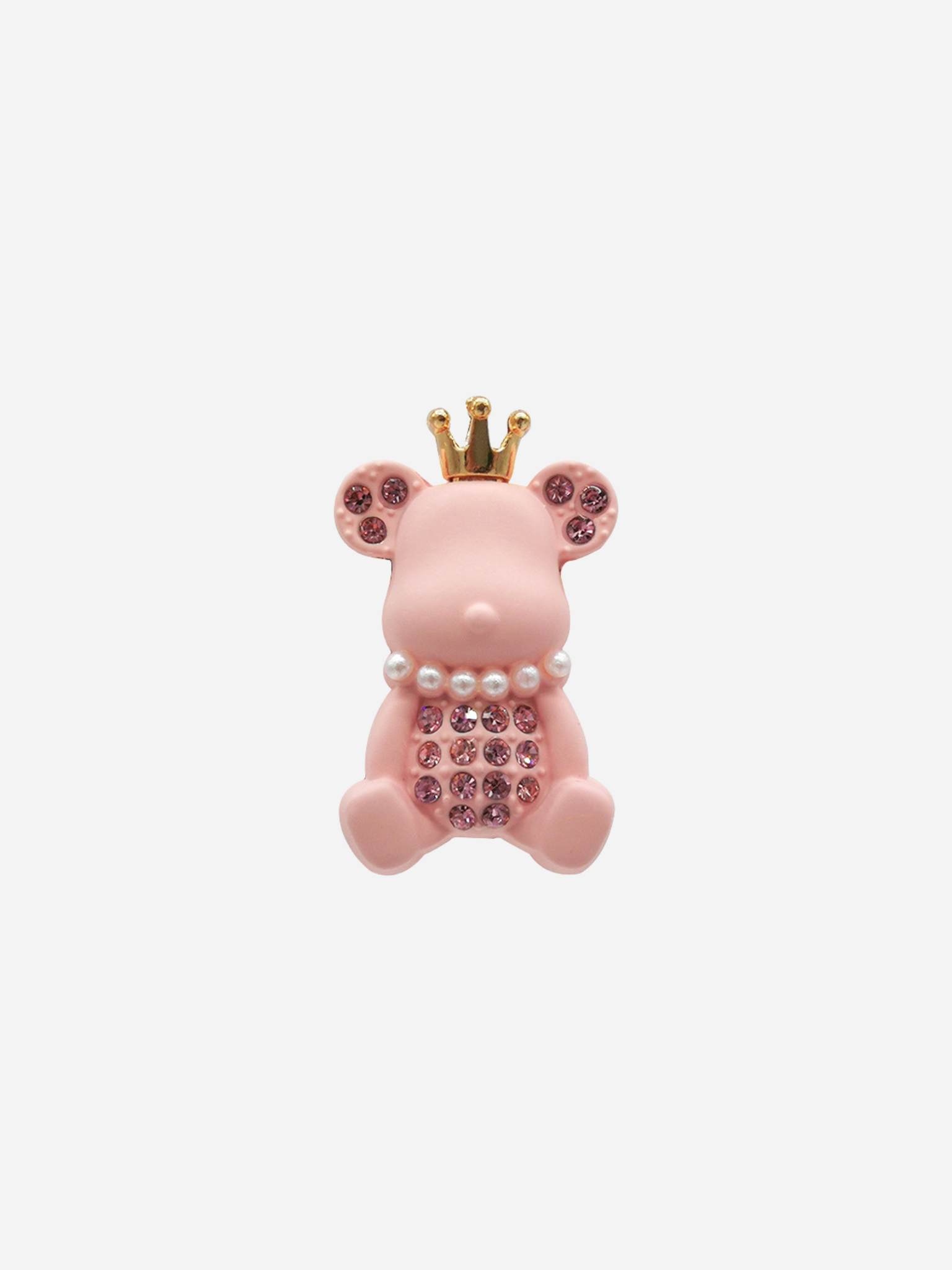 Rosa bamse med krone | Tote bag charm